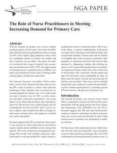 nga paper The Role of Nurse Practitioners in Meeting Abstract