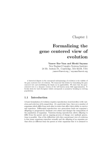 Formalizing the gene centered view of evolution Chapter 1