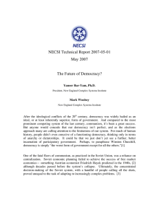 NECSI Technical Report 2007-05-01 May 2007 The Future of Democracy?