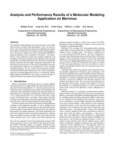 Analysis and Performance Results of a Molecular Modeling Application on Merrimac