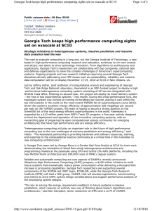Georgia Tech keeps high performance computing sights Page 1 of 2