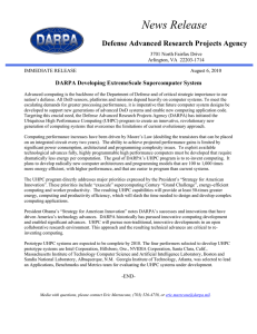 News Release Defense Advanced Research Projects Agency DARPA Developing ExtremeScale Supercomputer System