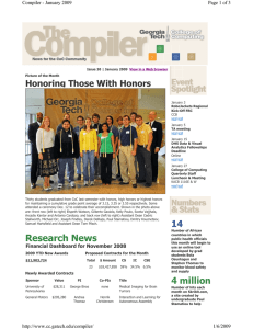 Honoring Those With Honors Page 1 of 3 Compiler - January 2009