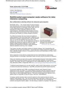 Multithreaded supercomputer seeks software for data- intensive computing Page 1 of 3