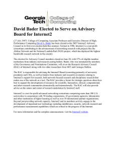 David Bader Elected to Serve on Advisory Board for Internet2