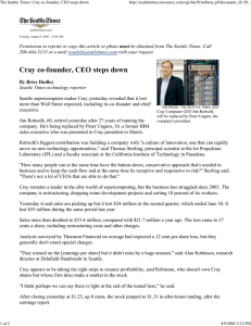 The Seattle Times: Cray co-founder, CEO steps down