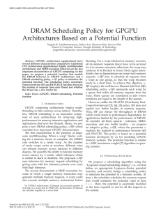 DRAM Scheduling Policy for GPGPU Architectures Based on a Potential Function