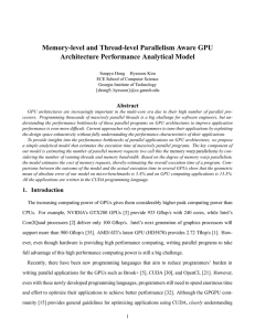 Memory-level and Thread-level Parallelism Aware GPU Architecture Performance Analytical Model Abstract