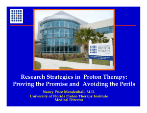 Research Strategies in  Proton Therapy: