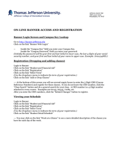 ON-LINE BANNER ACCESS AND REGISTRATION