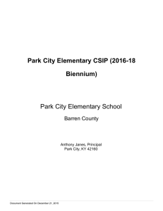 Park City Elementary CSIP (2016-18 Biennium) Park City Elementary School Barren County