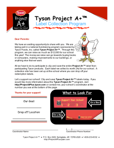 Tyson Project A+™ Label Collection Program