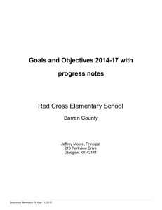 Goals and Objectives 2014-17 with progress notes Red Cross Elementary School Barren County