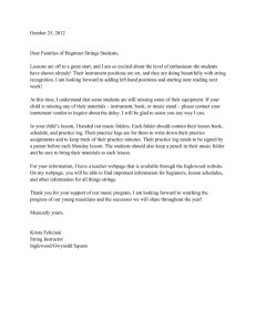 October 25, 2012  Dear Families of Beginner Strings Students,