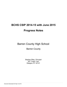 BCHS CSIP 2014-15 with June 2015 Progress Notes Barren County High School