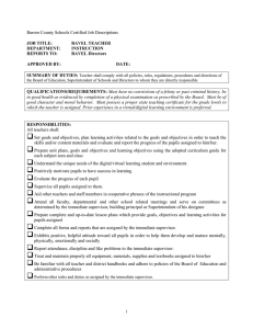 Barren County Schools Certified Job Descriptions  JOB TITLE: BAVEL TEACHER