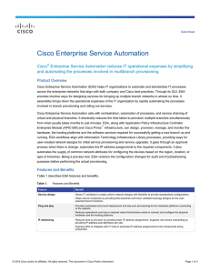 Cisco Enterprise Service Automation