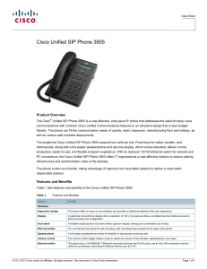 Cisco Unified SIP Phone 3905 Product Overview