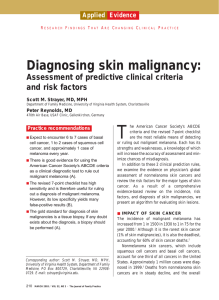 Diagnosing skin malignancy: Assessment of predictive clinical criteria and risk factors