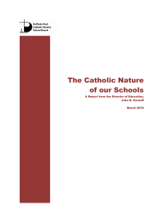 The Catholic Nature of our Schools
