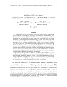 A Political Clearinghouse? Organizational and Presidential Effects in OIRA Review