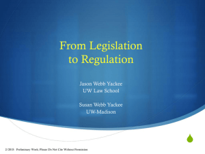 S From Legislation to Regulation Jason Webb Yackee