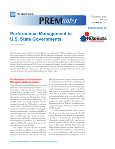 PREM notes Performance Management in U.S. State Governments