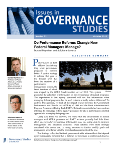 P Do Performance Reforms Change How Federal Managers Manage?