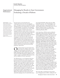 Managing for Results in State Government: Evaluating a Decade of Reform Organizational Performance