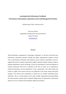 Learning from Performance Feedback: Performance Information, Aspiration Levels and Managerial Priorities