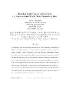Framing Performance Information: An Experimental Study of the Negativity Bias