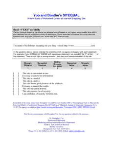 Yoo and Donthu’s SITEQUAL  Read “VERY” carefully