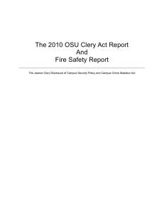 The 2010 OSU Clery Act Report And Fire Safety Report
