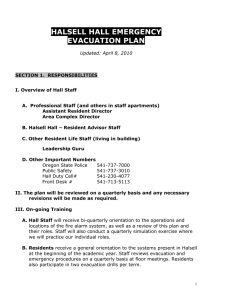 HALSELL HALL EMERGENCY EVACUATION PLAN