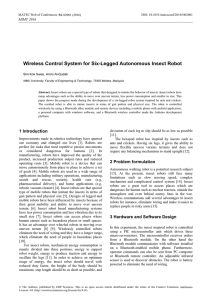 Wireless Control System for Six-Legged Autonomous Insect Robot