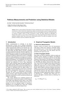 Pathloss Measurements and Prediction using Statistical Models