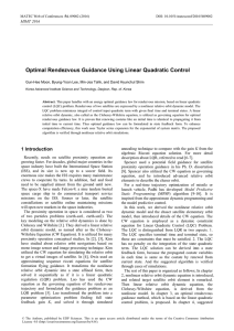Optimal Rendezvous Guidance Using Linear Quadratic Control