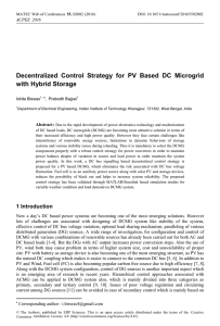 Decentralized Control Strategy for PV Based DC Microgrid with Hybrid Storage