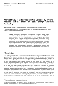 Wavelet Study of Meteorological Data Collected by Arduino-