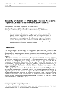 Reliability Evaluation of Distribution System Considering Sequential Characteristics of Distributed Generation