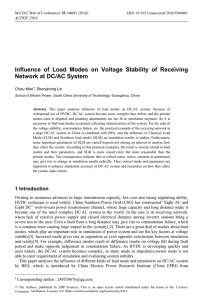 Influence of Load Modes on Voltage Stability of Receiving , 201