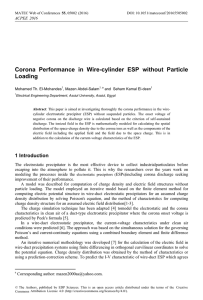 Corona Performance in Wire-cylinder ESP without Particle Loading