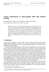 Corona Performance in Wire-cylinder ESP with Particle Loading