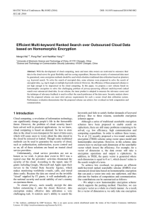 Efficient Multi-keyword Ranked Search over Outsourced Cloud Data Mengxi Nie