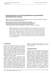 Underlying Structure of E-learning Readiness among Palestinian Secondary School Teachers