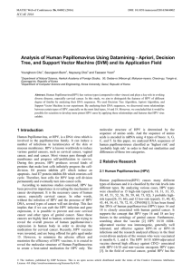 Analysis of Human Papillomavirus Using Datamining - Apriori, Decision