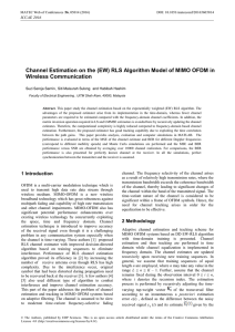 Channel Estimation on the (EW) RLS Algorithm Model of MIMO... Wireless Communication Suzi Seroja Sarnin , Siti Maisurah Sulong