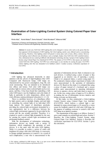 -Lighting Control System Using Colored Paper User Examination of Color  Interface