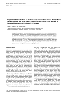 Experimental Evaluation of Performance of Constant Power Prime-Mover