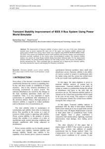 Transient Stability Improvement of IEEE 9 Bus System Using Power